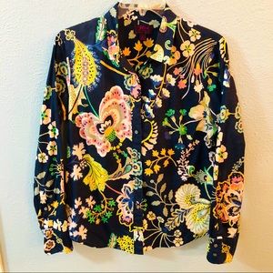 J Crew Liberty Fabric blue print blouse